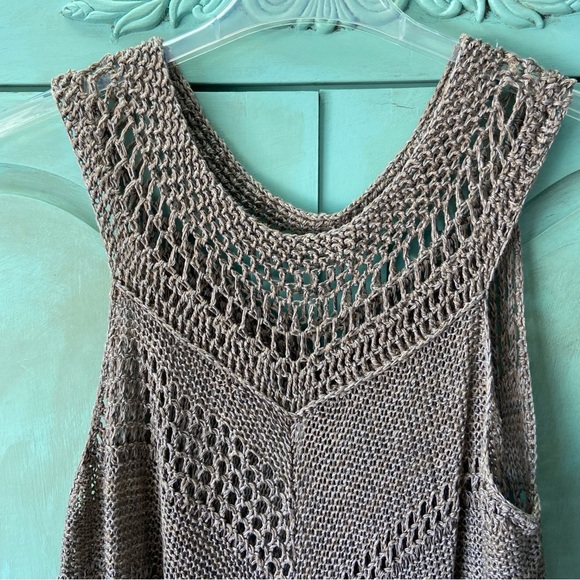 Free people oversized boho knit sleeveless top - Picture 2 of 6